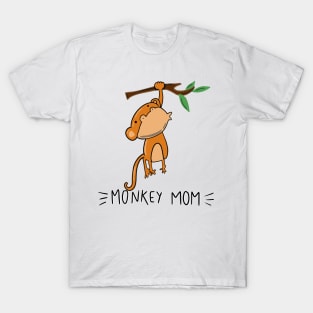 Monkey Mom Cute Monkey Playing Cartoon T-Shirt